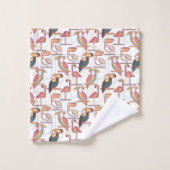 Modern patroon met tropische vogels bad handdoek (Wasdoekje)