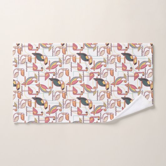 Modern patroon met tropische vogels bad handdoek (Handdoek)