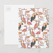 Modern patroon met tropische vogels briefkaart (Voorkant / Achterkant)