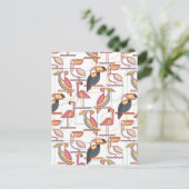 Modern patroon met tropische vogels briefkaart (Staand voorkant)