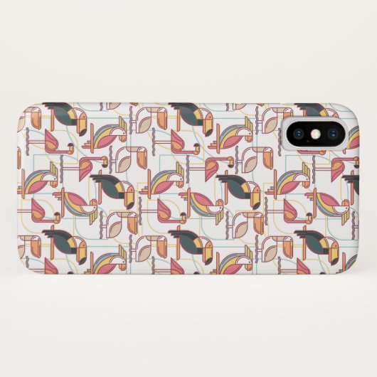 Modern patroon met tropische vogels Case-Mate iPhone case (Achterkant (horizontaal))