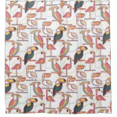 Modern patroon met tropische vogels douchegordijn (Voorkant)