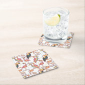 Modern patroon met tropische vogels kartonnen onderzetters (Insitu)