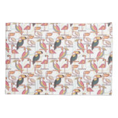 Modern patroon met tropische vogels kussensloop (Achterkant-Links)