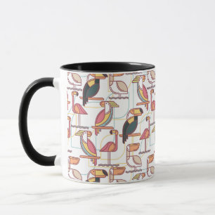 Modern patroon met tropische vogels mok