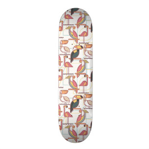 Modern patroon met tropische vogels persoonlijk skateboard