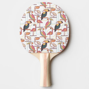 Modern patroon met tropische vogels tafeltennisbatje