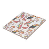 Modern patroon met tropische vogels tegeltje (Zijkant)