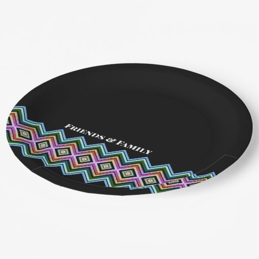 Modern patroon met zwart papieren bordje (Gekanteld)