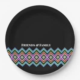 Modern patroon met zwart papieren bordje