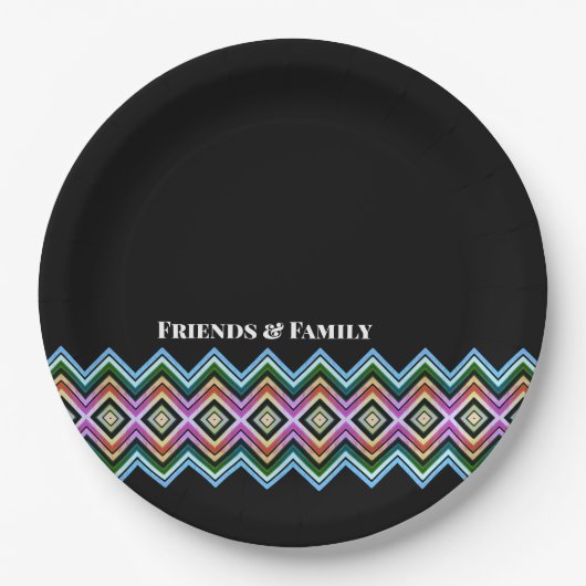 Modern patroon met zwart papieren bordje (Voorkant)