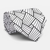 Modern patroon met zwarte en witte geometrische li stropdas (Opgerold)