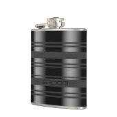 Modern patroon met zwarte & grijze strepen heupfles (Links)