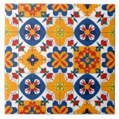 Modern patroon Mexicaans Portugees Kleurrijk Tegeltje (Voorkant)