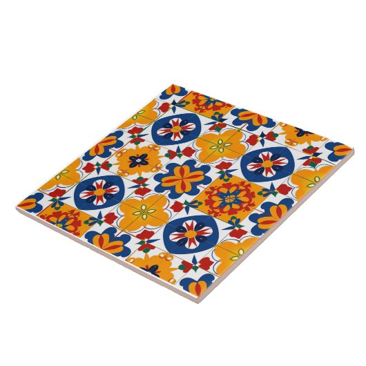 Modern patroon Mexicaans Portugees Kleurrijk Tegeltje (Zijkant)