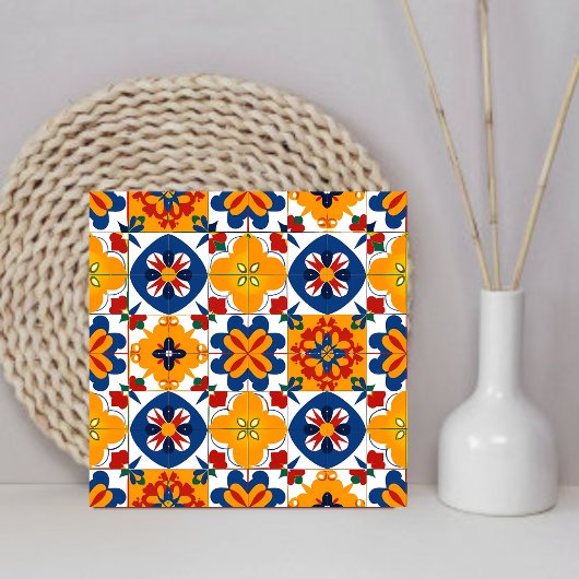 Modern patroon Mexicaans Portugees Kleurrijk Tegeltje