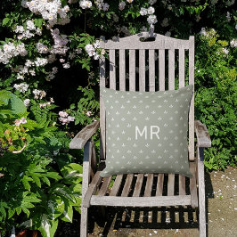 Modern Patroon Monogram | Aangepast buitenkussen