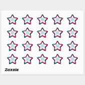 Modern Patroon Monogram Blauwe Rode Ster Sticker (Vel)