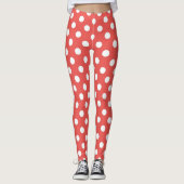 Modern patroon rode en witte vlekken leggings (Voorkant)