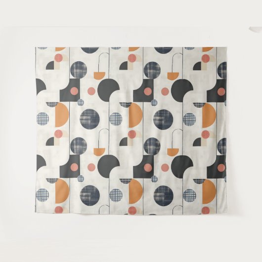 Modern patroon uit het midden van de eeuw wandkleed (Voorkant (horizontaal))