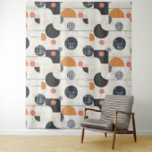 Modern patroon uit het midden van de eeuw wandkleed (In situ)