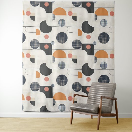 Modern patroon uit het midden van de eeuw wandkleed (In situ)