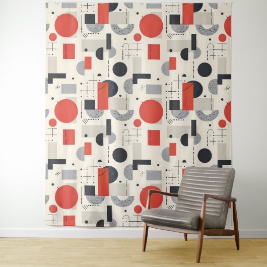 Modern patroon uit het midden van de eeuw wandkleed (In situ)