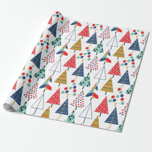 Modern patroon van geometrische kerstboom voor ret cadeaupapier