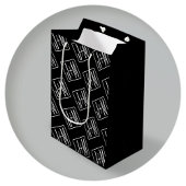Modern patroon van initialen | Zwart & Wit Medium Cadeauzakje