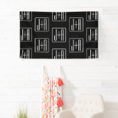 Modern patroon van initialen | Zwart & Wit Spandoek (Insitu)