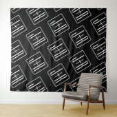 Modern patroon van initialen | Zwart & Wit Wandkleed (In Situ (horizontaal))