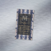 Modern patroon van nebula met gouden anananassen magnetisch visitekaartje (Voorbeeld)