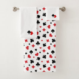Modern patroon van speelkaarten kleuren bad handdoek