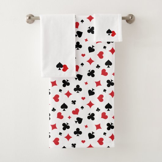 Modern patroon van speelkaarten kleuren bad handdoek (Insitu)