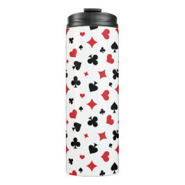 Modern patroon van speelkaarten kleuren thermosbeker