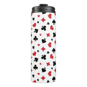 Modern patroon van speelkaarten kleuren thermosbeker