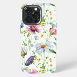Modern patroon van wilde bloemen iPhone 13 pro hoesje