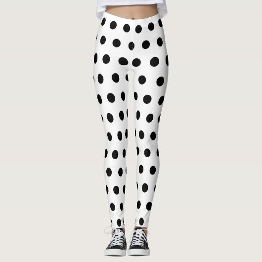 Modern patroon van witte en zwarte haarvlekken leggings (Voorkant)