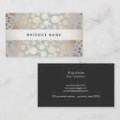 Modern patroon voor gouden en zilvercirculatie voo visitekaartje (Voorkant / Achterkant)