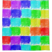 Modern patroon voor helderkleurblokkering douchegordijn (Voorkant)