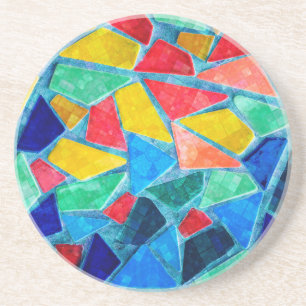 Modern patroon voor helderkleurige kleuren zandsteen onderzetter