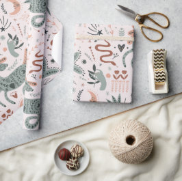 Modern patroon voor verjaardagscadeau Roze cadeau Cadeaupapier