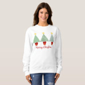 Modern Patroon Vrolijk Kerstboom Sweatshirt (Voorkant volledig)