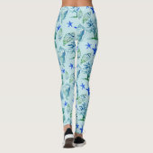 Modern patroonstrand Seashell Shell Coral Starfish Leggings (Achterkant)