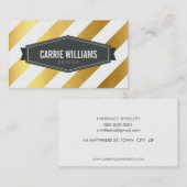 MODERN PATTERN Angled stripe badge logo gouden fol Visitekaartje (Voorkant / Achterkant)