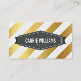 MODERN PATTERN Angled stripe badge logo gouden fol Visitekaartje