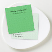 Modern Pattern Bright Green Earring Display Card Vierkante Visitekaartjes