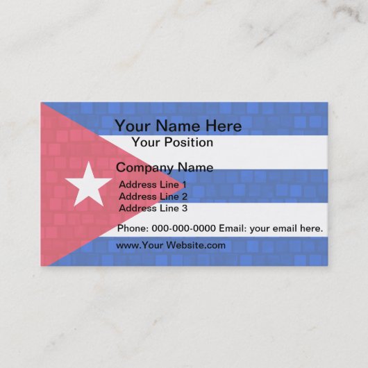 Modern Pattern Cuban Flag Visitekaartje (Voorkant)
