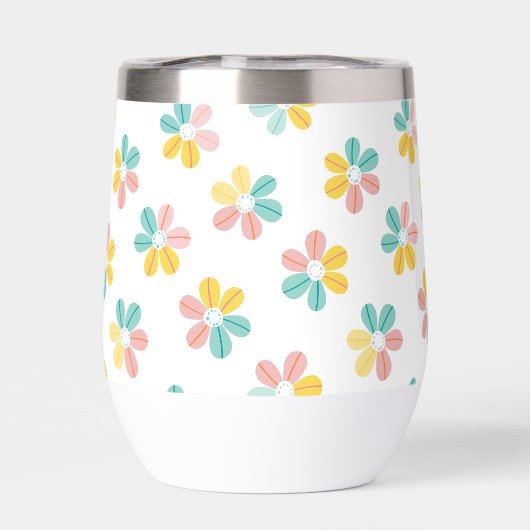 MODERN PATTERN  daisy flowers pastel (Achterkant)