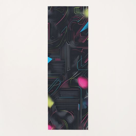 Modern pattern geometric mid century modern stripe yogamat (Voorkant)